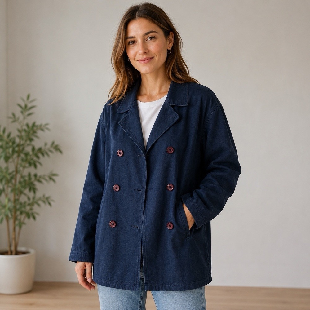 Avenue Blues 18/20 Womens Jacket Blue Denim Cotton Blend Button NWOT